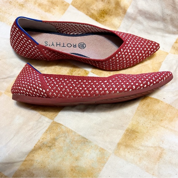 Rothy's The Point ballet flats in Red Apple Honeycomb 9.5 - Picture 5 of 6